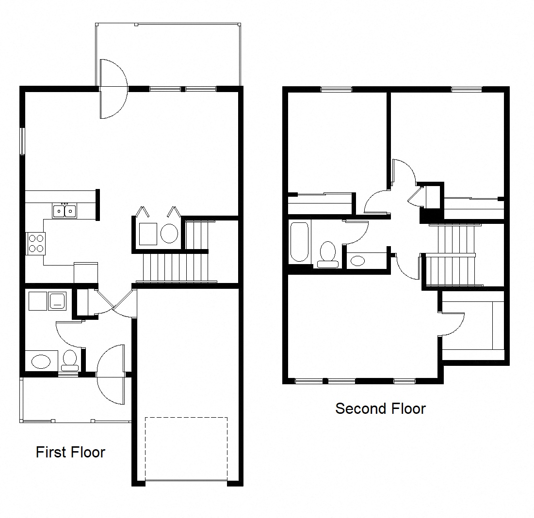Floor plan for 3 beds, 1.5 baths, 1830 sqft